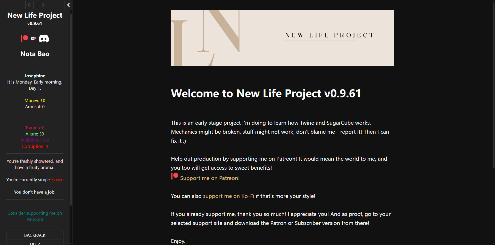 新生活计划/New Life Project v0.9.63 浏览器汉化 PC端 汉化版 预览图
